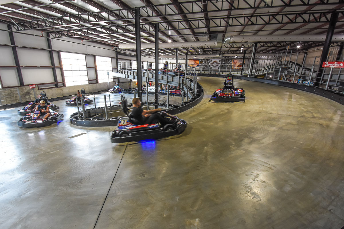 Go-Karts On The Track At Miner Mike's
